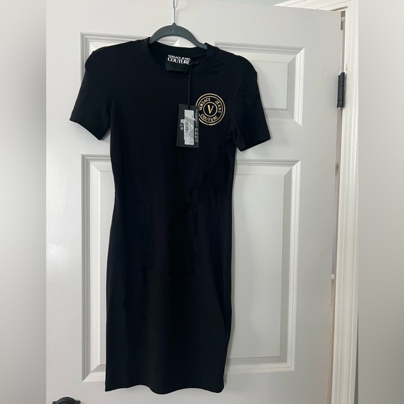 Versace V-EMBLEM LOGO T-SHIRT DRESS - Picture 1 of 8